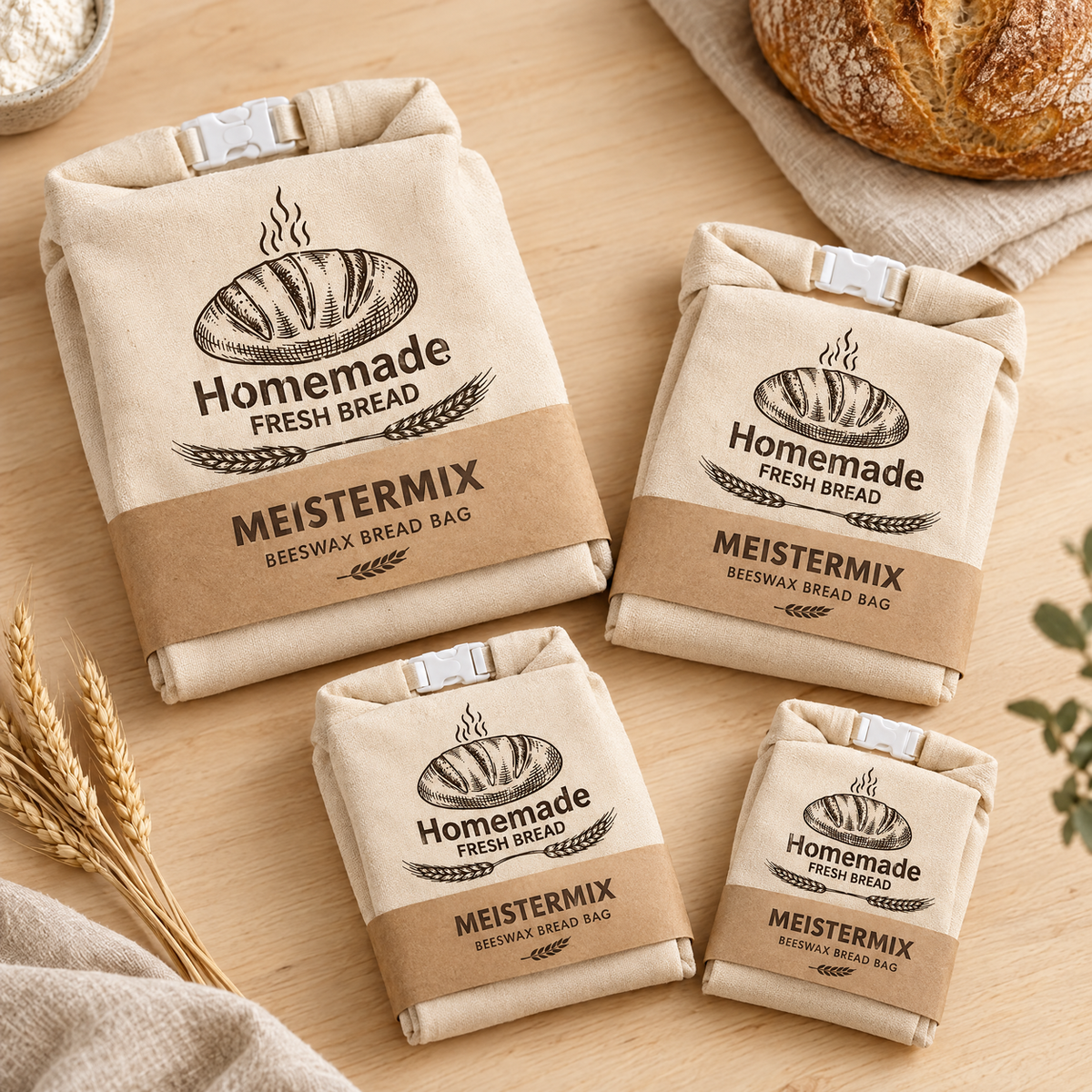 Meistermix beeswax bread bags